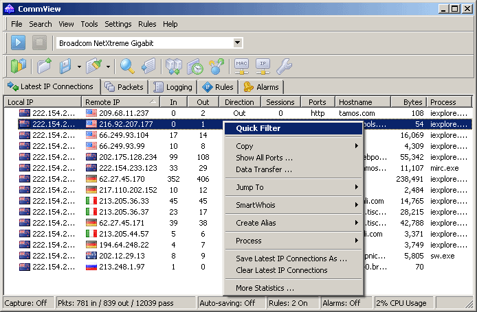 CommView Screenshot